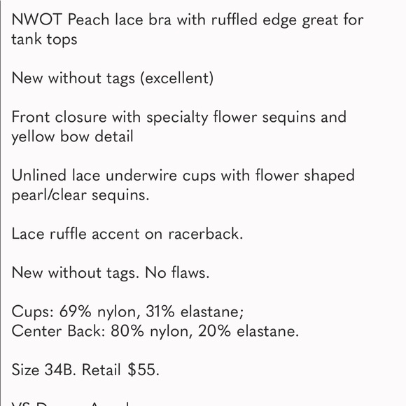 NWOT Victoria’s Secret Angels unlined Demi 34B - Picture 5 of 5